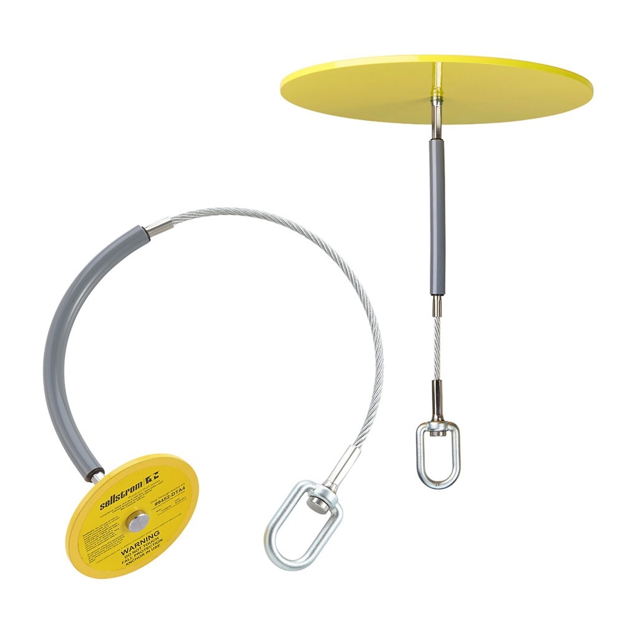 PeakWorks® - DROP THRU ANCHOR 4" PLATE, 4 FT CABLE - Model # V8223148